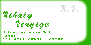 mihaly venyige business card